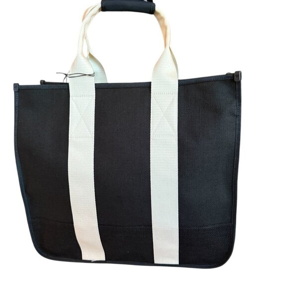 Armani Black Via Manzoni Black Fabric Tote Bag with removable pouch - Picture 2 of 13